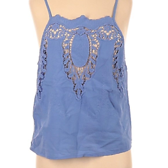 Kendall and Kylie blue lace crop tank top - Picture 3 of 3
